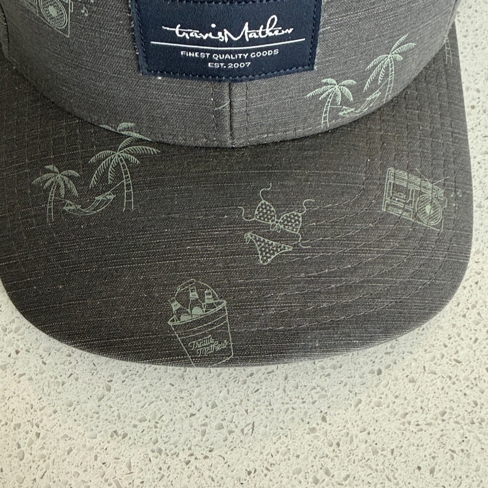 Travis Mathew Gray Palm & Radio Print Snapback Hat - Picture 3 of 10